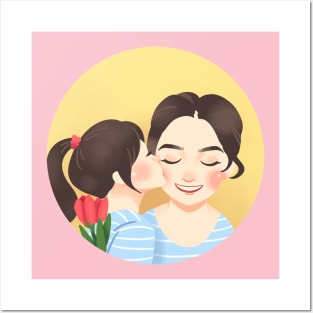 Kiss for best mom ever from daughter Posters and Art